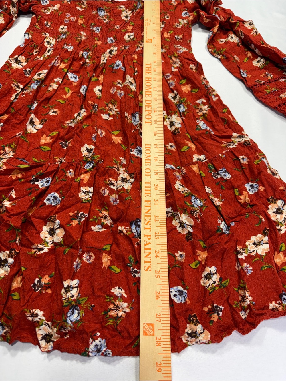Oak & Trellis Burnt Orange Floral Maxi Dress Size XL - Picture 7 of 8